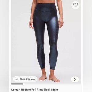Lululemon Radiate Foil Print Black Leggings Size 4 Like New
